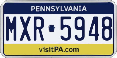 PA license plate MXR5948
