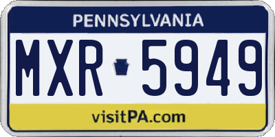 PA license plate MXR5949