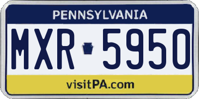 PA license plate MXR5950