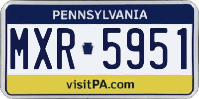 PA license plate MXR5951