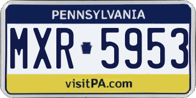 PA license plate MXR5953