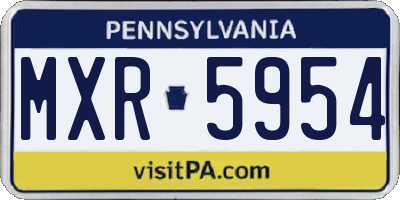PA license plate MXR5954