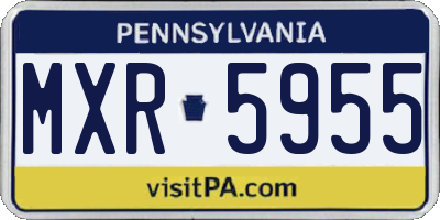 PA license plate MXR5955