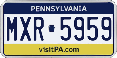 PA license plate MXR5959