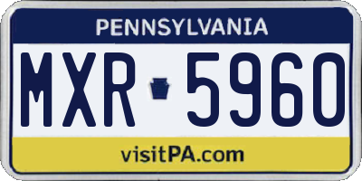 PA license plate MXR5960