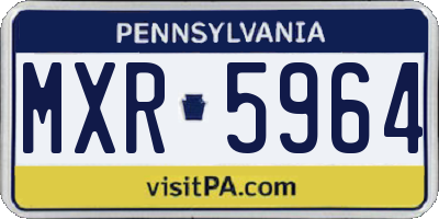 PA license plate MXR5964