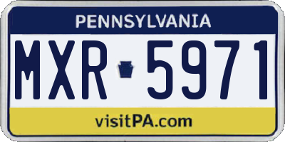 PA license plate MXR5971