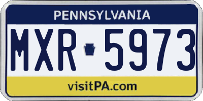 PA license plate MXR5973