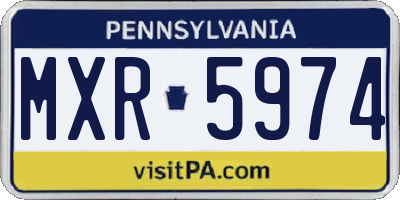 PA license plate MXR5974