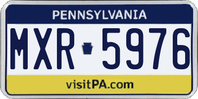 PA license plate MXR5976