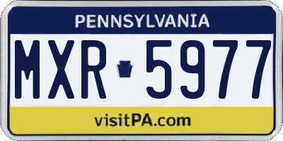 PA license plate MXR5977