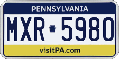 PA license plate MXR5980