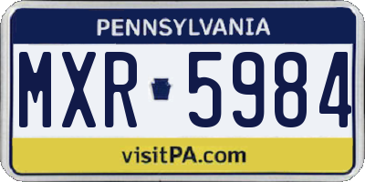 PA license plate MXR5984