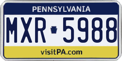 PA license plate MXR5988