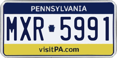 PA license plate MXR5991