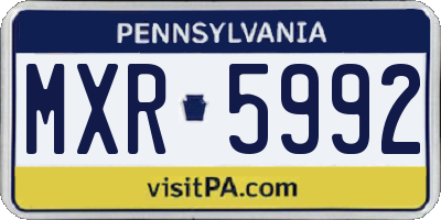 PA license plate MXR5992