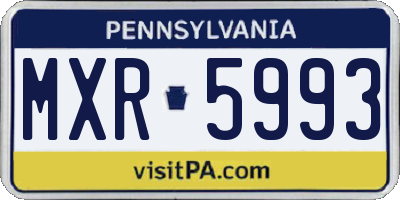PA license plate MXR5993