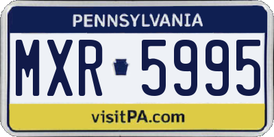 PA license plate MXR5995