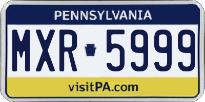 PA license plate MXR5999