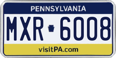 PA license plate MXR6008