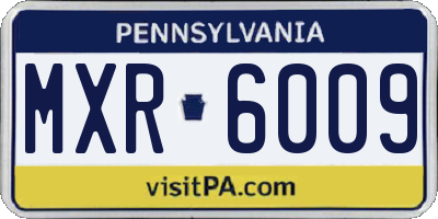PA license plate MXR6009