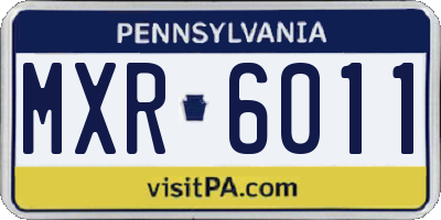 PA license plate MXR6011
