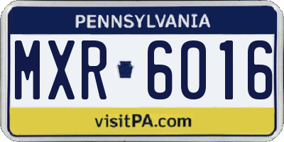PA license plate MXR6016