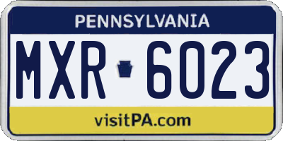 PA license plate MXR6023