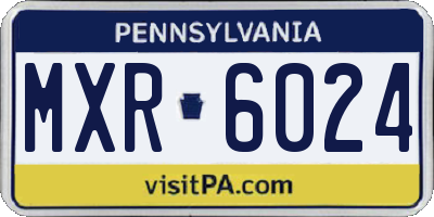 PA license plate MXR6024