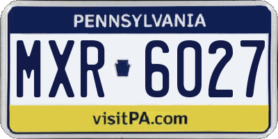 PA license plate MXR6027