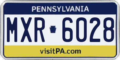 PA license plate MXR6028