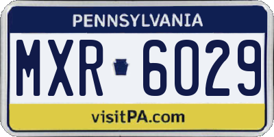 PA license plate MXR6029