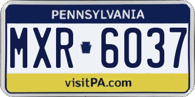 PA license plate MXR6037