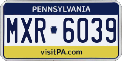 PA license plate MXR6039