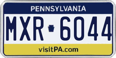 PA license plate MXR6044