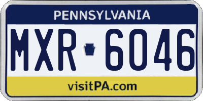 PA license plate MXR6046