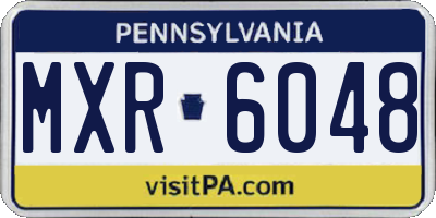 PA license plate MXR6048