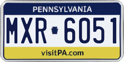 PA license plate MXR6051