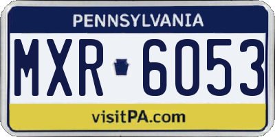 PA license plate MXR6053