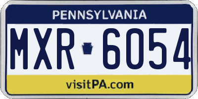PA license plate MXR6054