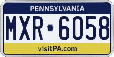 PA license plate MXR6058