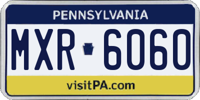 PA license plate MXR6060