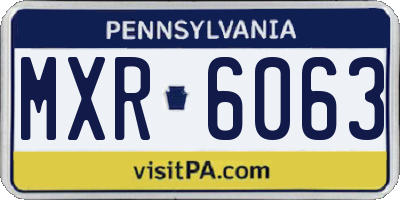 PA license plate MXR6063