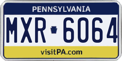 PA license plate MXR6064
