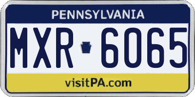 PA license plate MXR6065