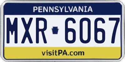 PA license plate MXR6067