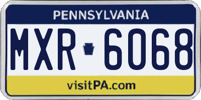 PA license plate MXR6068