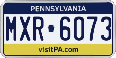 PA license plate MXR6073