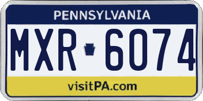 PA license plate MXR6074