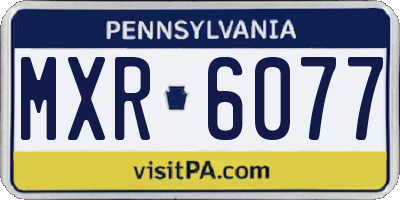 PA license plate MXR6077